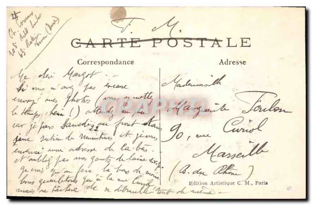 Vernon — Avenue des Capucins, Ansicht von Parc de Bizy — Künstlerische Ausgabe C.M. - Rückseite