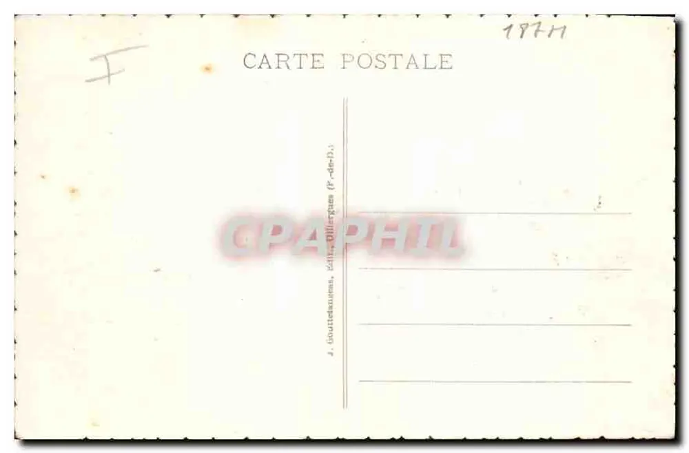 O Puy de Dôme visto do pé (alt. 1465 m.) — 1113 B. — Editor J. Gouttedaumes, Olliergues (P.-de-D.) - Verso