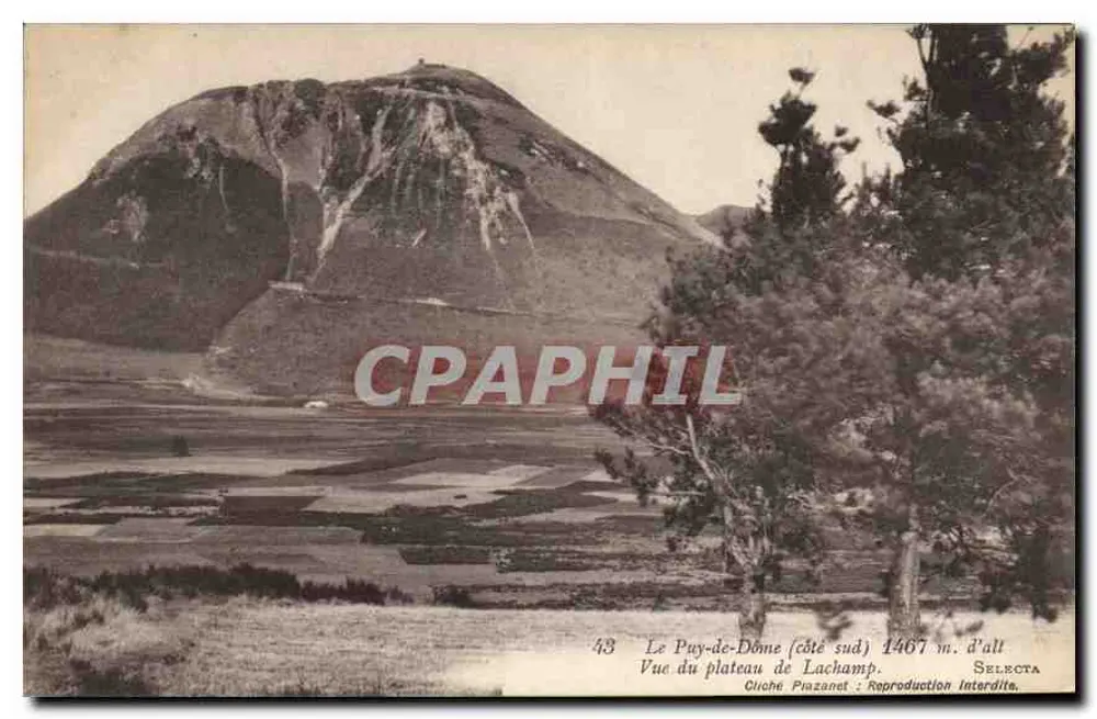 Puy-de-Dôme (Südseite) — Blick auf die Lachamp-Platte — Cliché Piazzanet, n°43 - Vorderseite