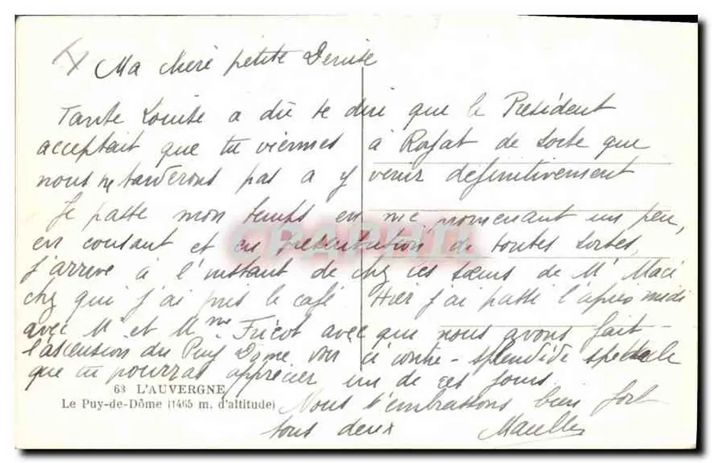 O Puy-de-Dôme — vista com rebanho — G.d'O - Verso