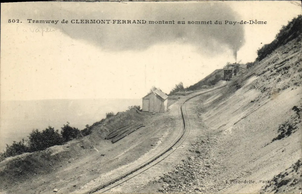 Tramway von CLERMONT-FERRAND auf dem Weg zum Gipfel des Puy-de-Dôme — Verlag L. Thirondelle, Paris — Seriennummer 502 - Vorderseite