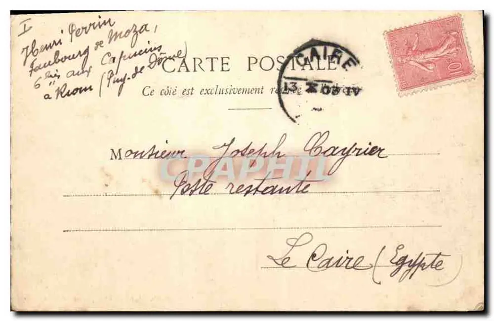 De Top van het Puy de Dôme — panoramische uitzicht met toren en pad — Lib. Bougé-Béal, 21 Rue de l’Ecu, Clermont-Ferrand - Achterkant