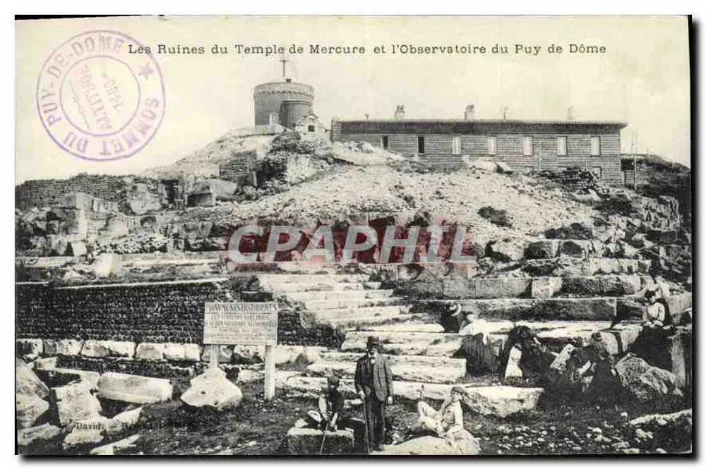 Die Ruinen des Tempels Merkurs und das Observatorium des Puy de Dôme — Verleger: David & Hébert, Nr. 11 - Vorderseite