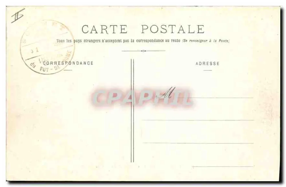 Ankunft am Gipfel des Puy de Dôme — Auvergne — G. Delaunay, Verlag, Clermont-Ferrand - Rückseite