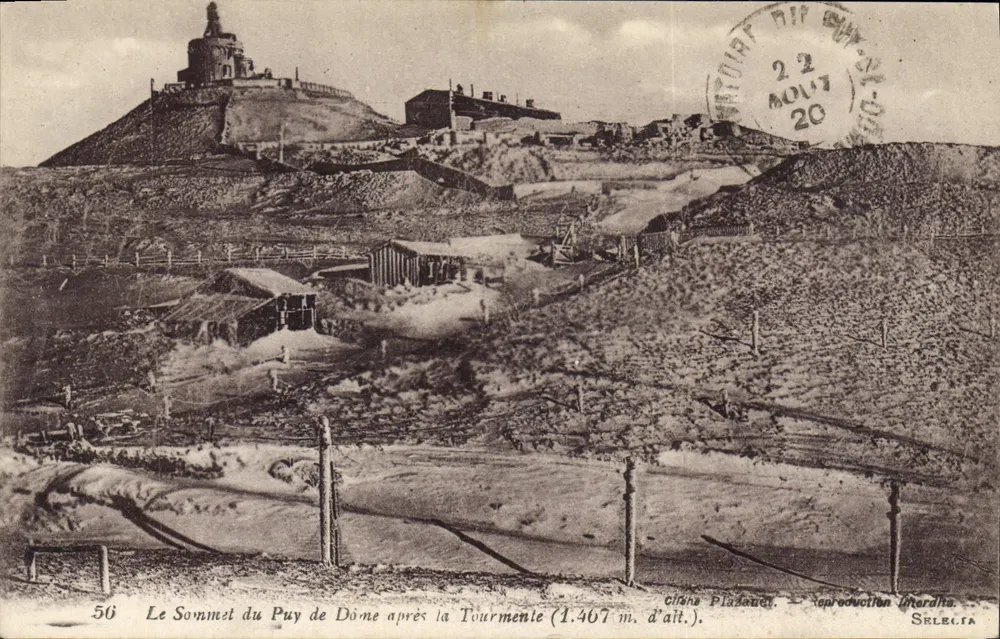 Der Gipfel des Puy de Dôme nach dem Sturm (1.407 m. Höhe) — Lithografische Reproduktion — Chicha Plaudeau, Sélestat - Vorderseite
