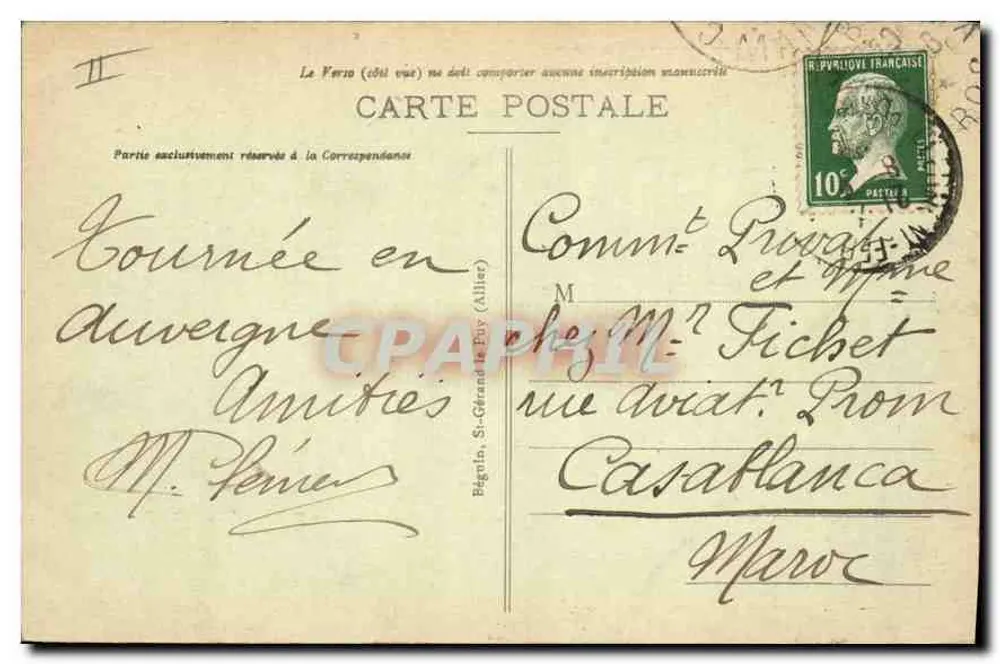 Le Puy de Dôme — A Auvergne pitoresca — Ideal, n° 4278 - Verso