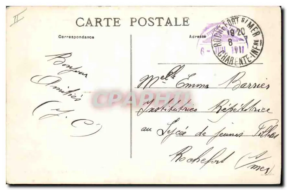Gipfel des Puy-de-Dôme — Auberge du Temple de Mercure und Eisenbahn — Reproduktion verboten - Rückseite