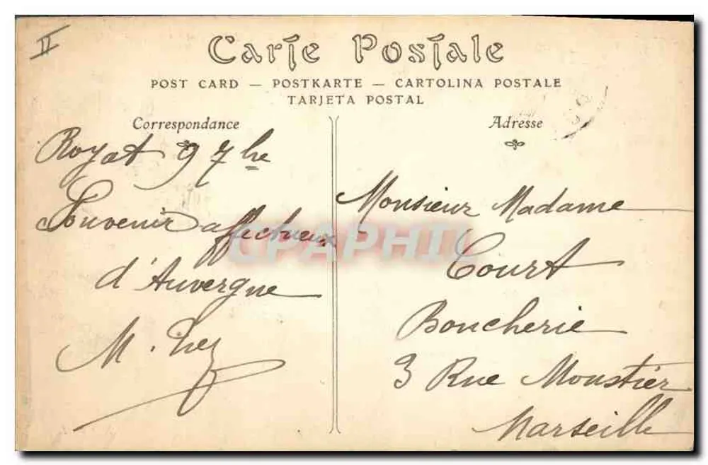 Cume do PUY DE DOME — Altitude : 465 m — Editor desconhecido, n° 292 - Verso