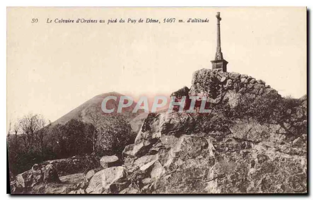 Der Calvary von Orcines am Fuße des Puy de Dôme, 1467 m. Höhe - Vorderseite