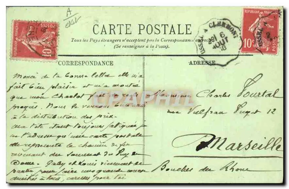 Auvergne — Eisenbahn des Puy-de-Dôme — Aufnahme an der Baraque — LL. - Rückseite