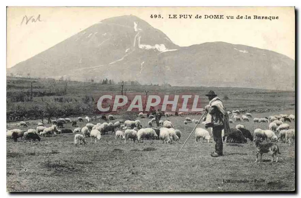 El Puy de Dôme visto desde La Baraque — n° 495 — L. Birondelle - París - Anverso