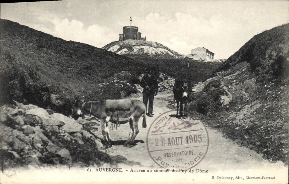 Ankunft am Gipfel des Puy de Dôme — Auvergne — G. Delaunay, Verlag, Clermont-Ferrand - Vorderseite