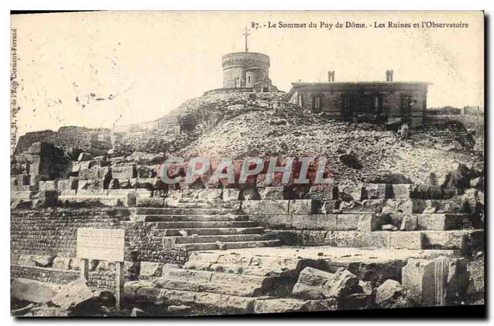 Der Gipfel des Puy de Dôme - Die Ruinen und das Observatorium — Verlag L'Écho Clermont-Ferrand, n°87 - Vorderseite
