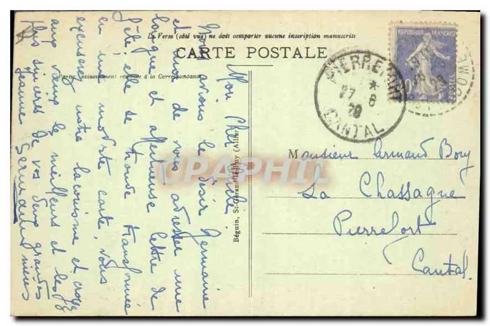 Gipfel des Puy de Dôme — Ruinen des Tempels Merkur — pittoreske Auvergne - Rückseite