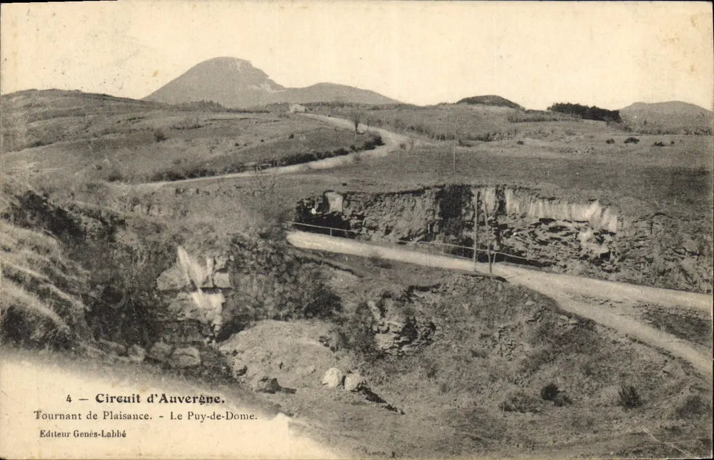 Auvergne-Rundfahrt — Kurve von Plaisance — Puy-de-Dôme — Verlag Genés-Labbé - Vorderseite
