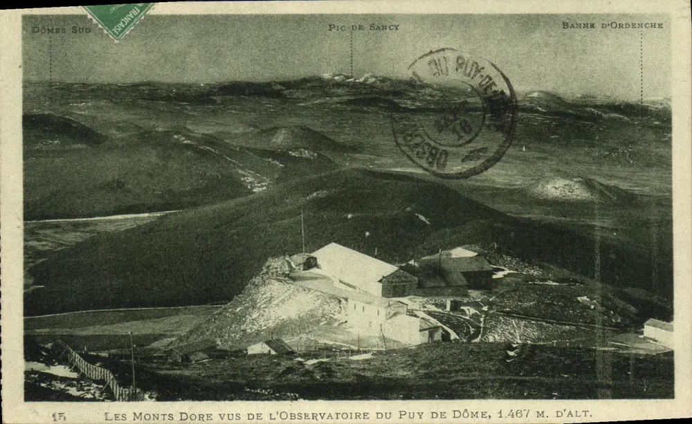 Die Monts Dore aus Sicht des Observatoriums des Puy de Dôme — Banne d'Ordenche — Verlag: Enval — Nr. 15 - Vorderseite