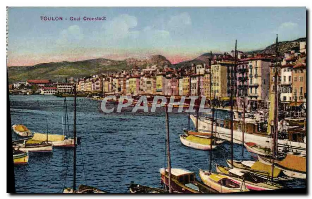 Toulon - Quai Cronstadt — vista do porto com barcos — editor não visível - Frente