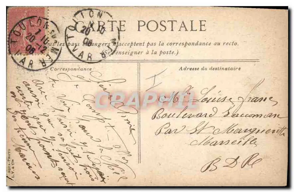 Toulón - Puerta del Arsenal — Arsenal de la Marina Nacional — L.V. & Cie - Reverso