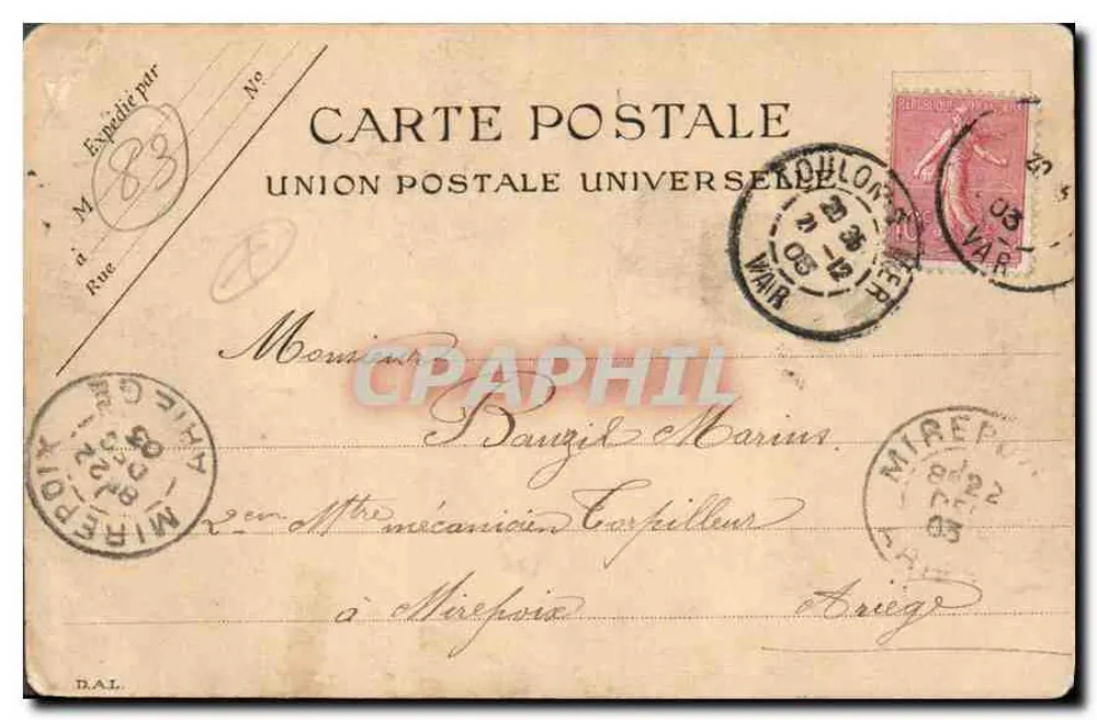 Portes et Ponts Notre-Dame — Porte Notre-Dame à Toulon — éditeur Couturier, Phot.-Éditeur, Toulon - Rückseite