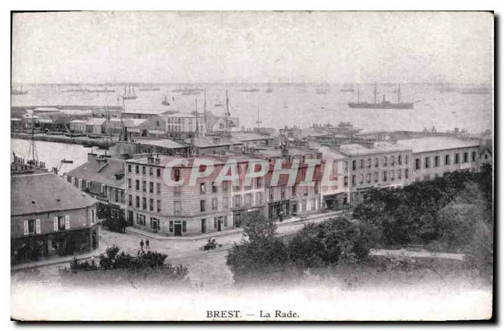 BREST — A Baía — vista do porto com navios — editor anônimo - Frente