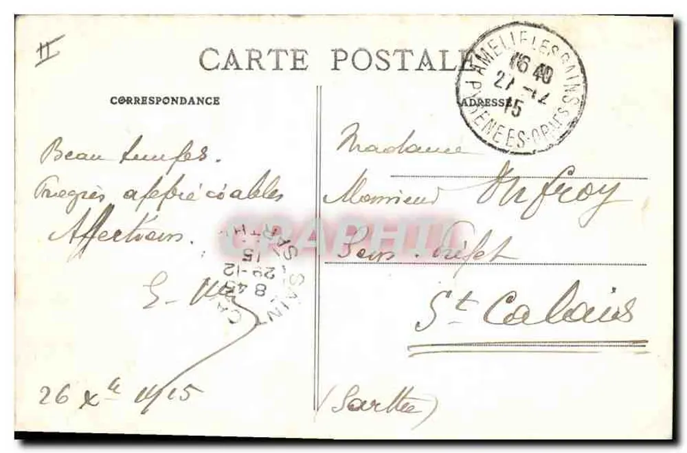 Amélie-les-Bains — O Forte — Livraria Xatard, Amélie-les-Bains. Direitos reservados - Verso