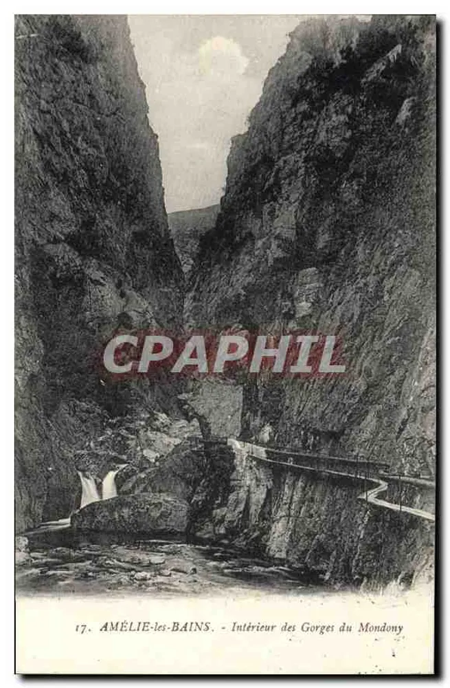 Amélie-les-Bains — Innenansicht der Gorges du Mondony — F. Salvat, Verlag, Amélie-les-Bains, Nr. 17 - Vorderseite