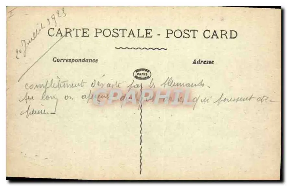 Batalha de VERDUN — Bosque dos Corvos — La Denue - Verso
