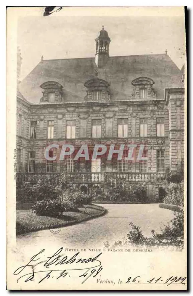Hôtel de Ville — Facha da parte de trás — J. Marcel, Verdun - Frente