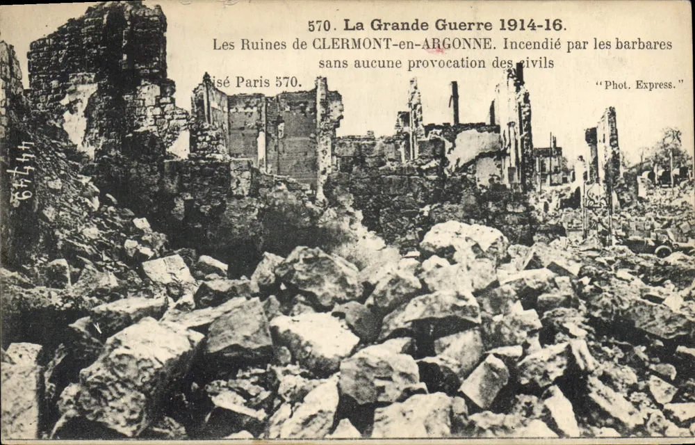 Clermont-en-Argonne — Ruinen des Weltkriegs 1914-16 — Phot. Express - Vorderseite