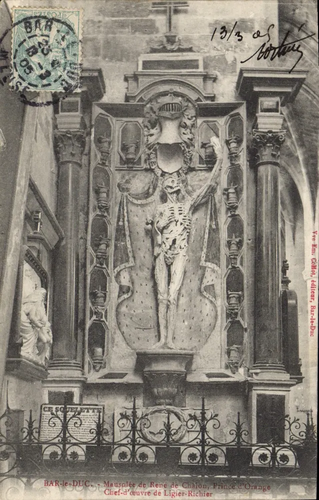 Mausoléu de René de Châlon, Príncipe de Orange — Obra-prima de Ligier-Richier — Editor Yve Ém. Châlon, Bar-le-Duc - Frente