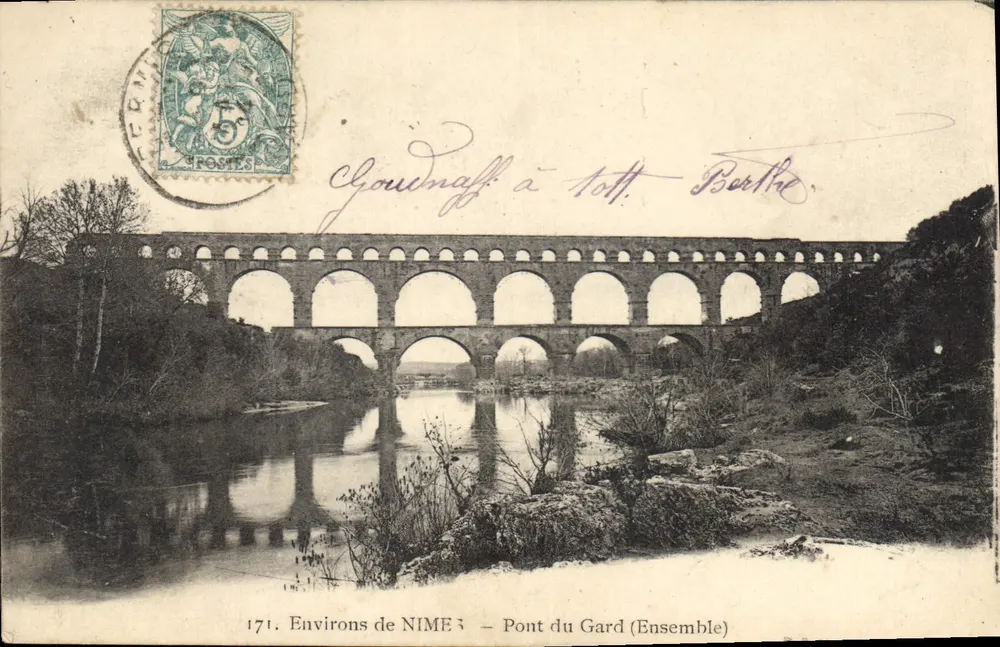 Ponte do Gard — Conjunto — Editor Berthe, n° 171 - Frente