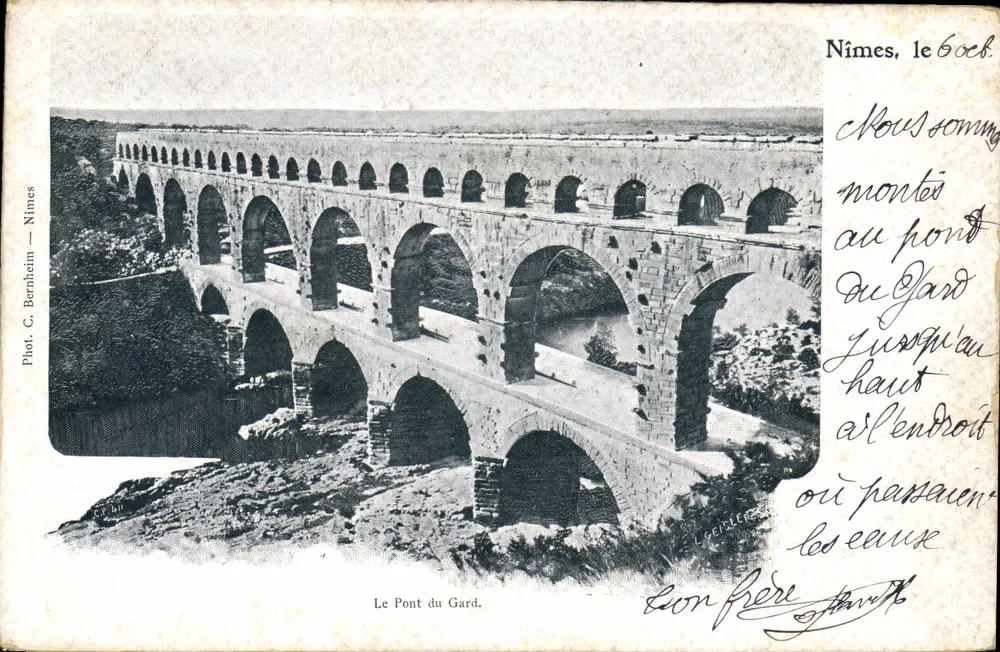 Most Gard w Nîmes — Fot. C. Bernheim - Awers