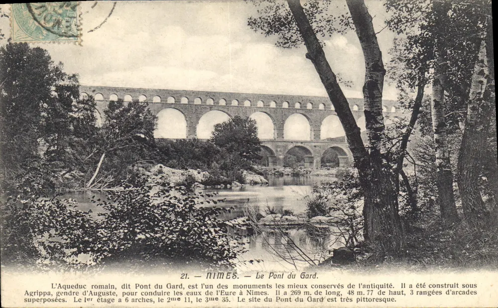 Nîmes — Most Gard — Wydawca nieznany, nr 21 - Awers