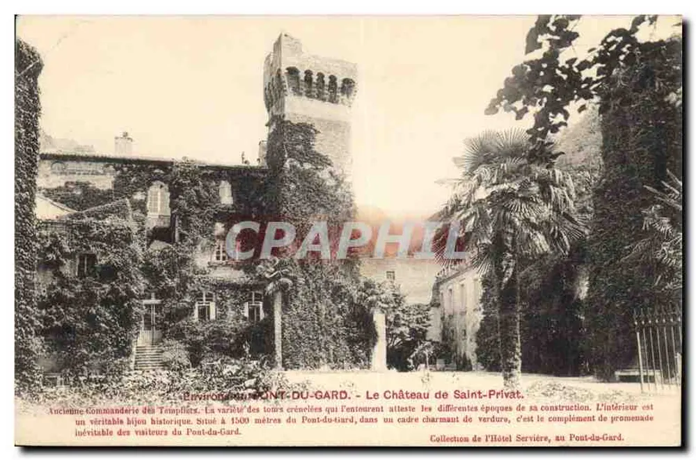 El Castillo de Saint-Privat — Antigua comandancia de los Templarios — Colección del Hotel Servière, en el Pont-du-Gard - Anverso