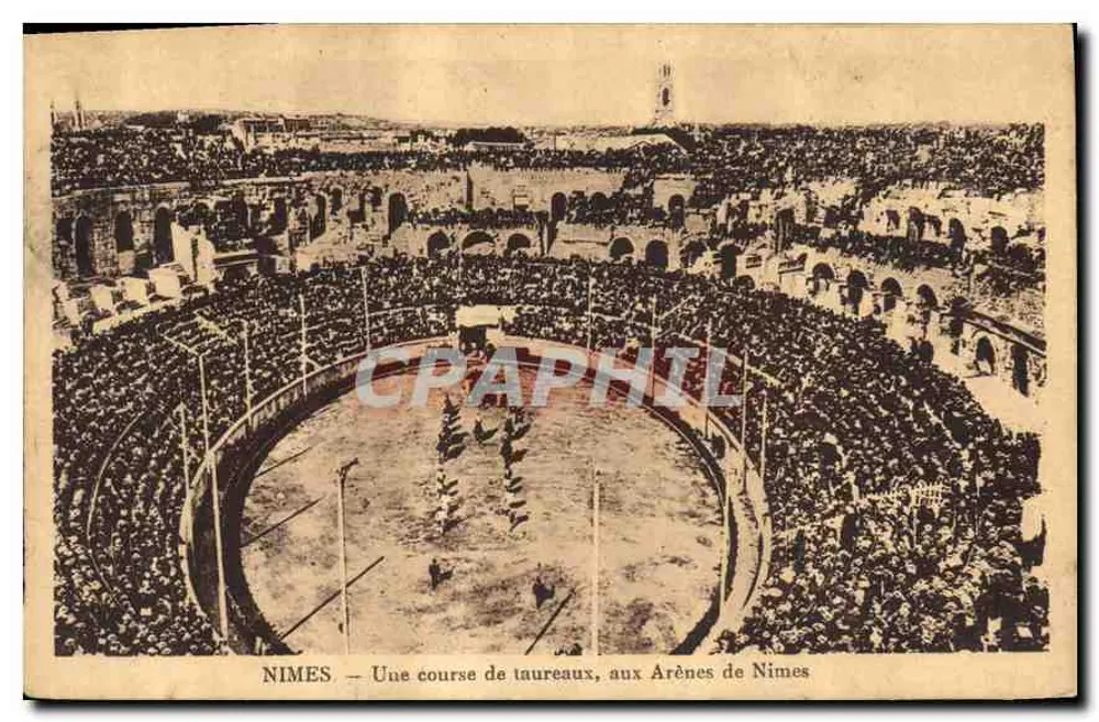 Nîmes — Eine Stierkampf-Scene in den Arenen von Nîmes - Vorderseite
