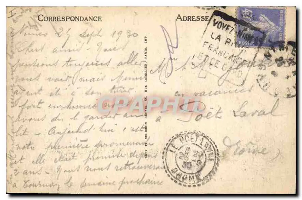 Nîmes — As Arenas, lado sul — LL, n° 141 - Verso