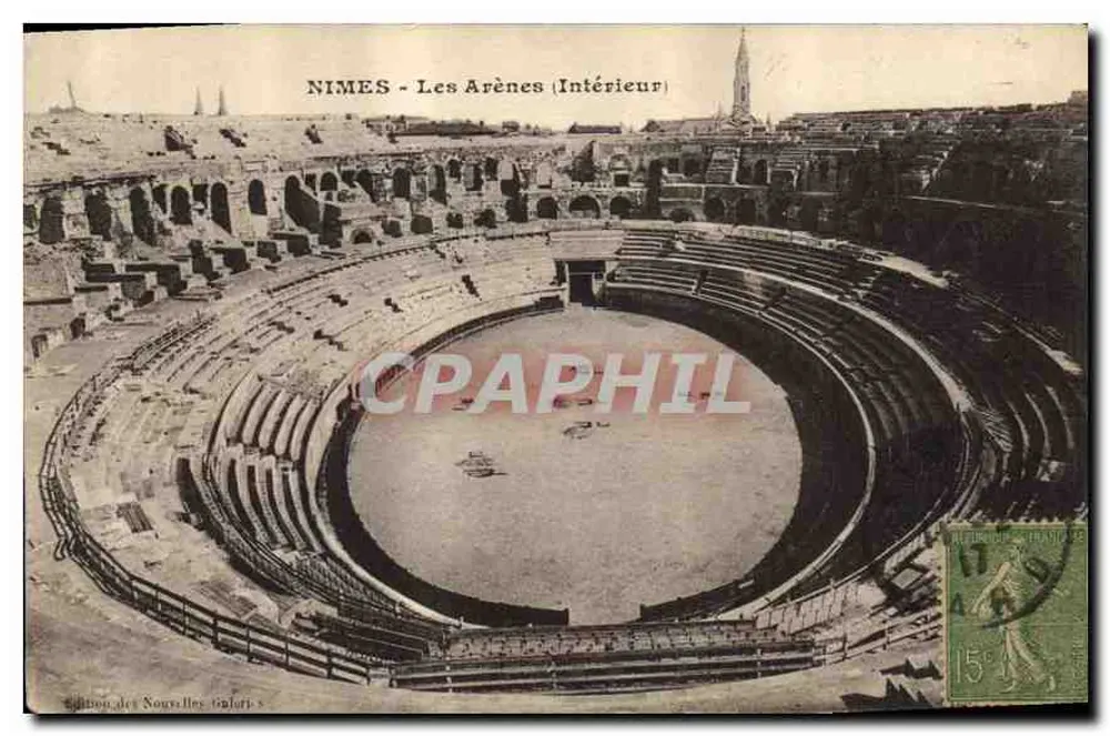 NIMES - As Arênes (Interior) — Edição das Nouvelles Imp. — número de série não visível - Frente