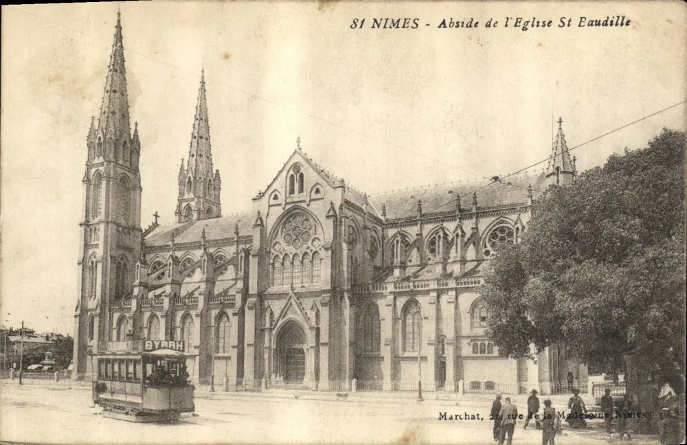 Nîmes - Abside da Igreja Santa Eudália — Marchat, rue de la Madeleine - Frente