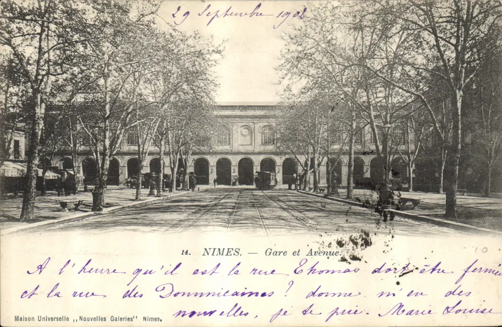 Nîmes — Estação e Avenida — Maison Universelle, Novas Galerias - Frente