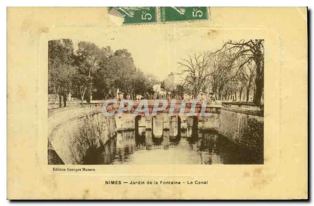Nîmes — Jardin de la Fontaine — Der Kanal — Édition Georges Masson - Vorderseite