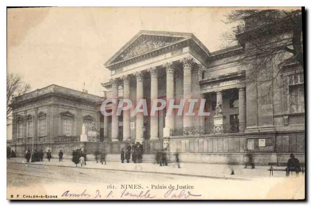 Nîmes - Palácio de Justiça — editor F. Chalon-saône, n° 161 - Frente