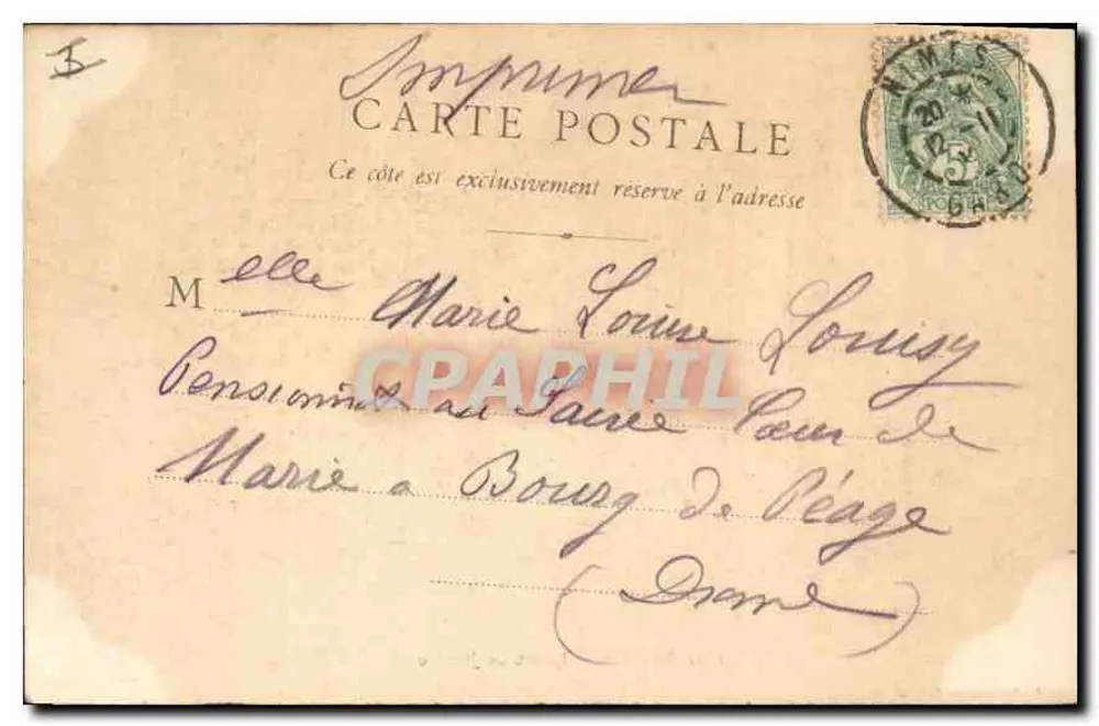 Nîmes - Palácio de Justiça — editor F. Chalon-saône, n° 161 - Verso