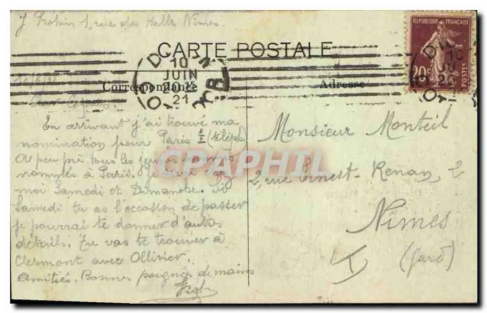 Nîmes — A Catedral — Editor A.R. n° 10 - Verso