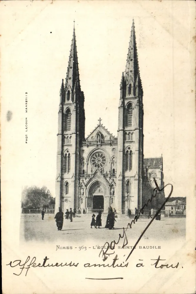 Nîmes - L'Église Sainte-Baudile — éditeur Phot Lacour Marseille, n° 969 - Frente