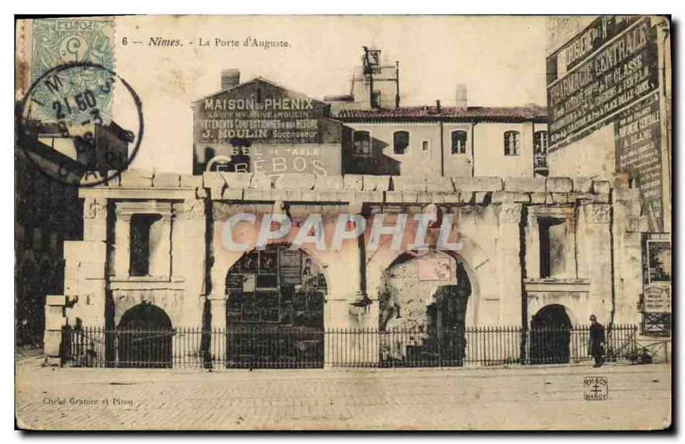 Nîmes — Portal Augustus — Chèze Granier et Piteau, wydawca, n°6 - Awers