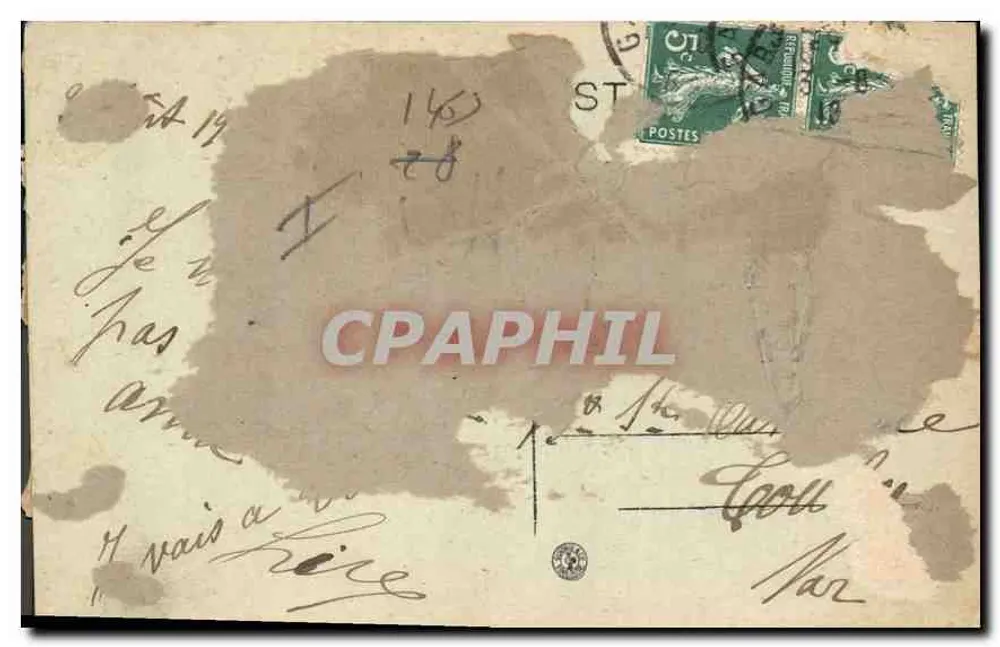 Nîmes — Carta postal decorativa com quatro vignettes — editor desconhecido - Verso