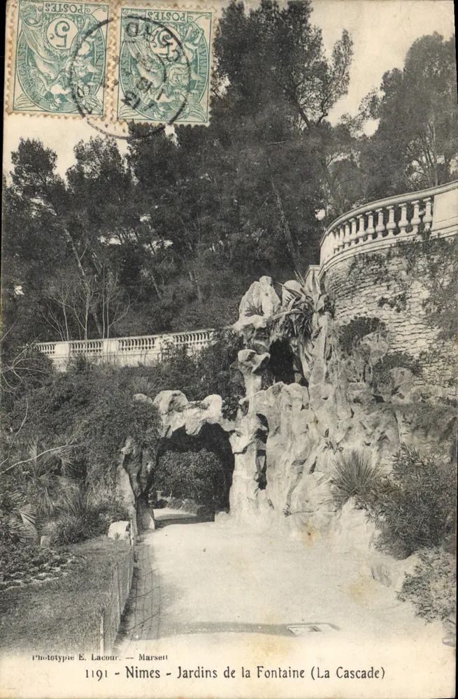Jardins de la Fontaine (La Cascade) — Nîmes — Phototype E. Lacour, n° 1191 - Vorderseite