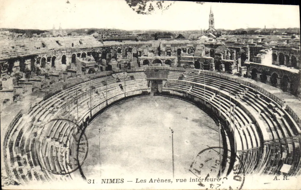 NIMES — As Arènes, vista interior — A. R. n°31 - Frente