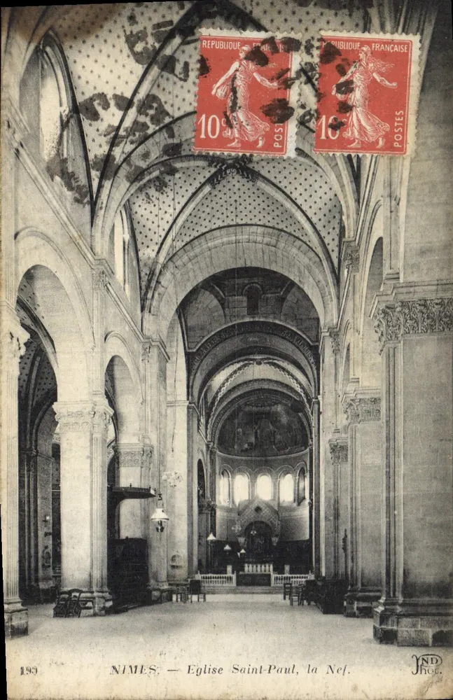 Nîmes — Iglesia de San Pablo, la Nave. - Anverso