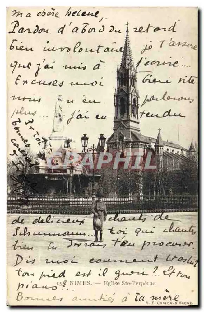 Igreja de Santa Perpétua — Nîmes — B. F. CHALON-SAÔNE, n° 158 - Frente
